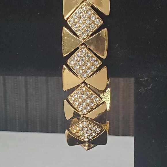 Signed FAC Fifth Avenue Collection Butler Link Clear Crystal Bracelet - Picture 3 of 10